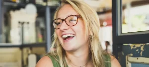 Pay attention for Super Savings -woman smiling